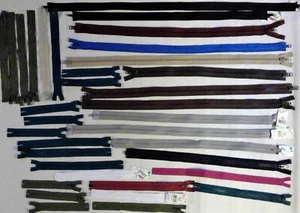 35 Assorted Metal Zippers - YKK & Talon Brands ( # 3 to # 8 ) 7" to 35" - Picture 1 of 2