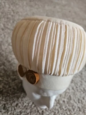 Impresionante SOMBRERO de Colección Años 60 DACHETTES LILLY DACHE Alto Seda Marfil Talla 6.    DE Foto 1 de 4