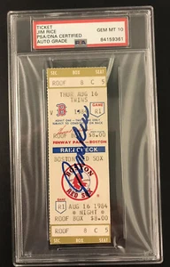 JIM RICE 1984 SIGNED 3 HRS GAME Full TICKET AUTO PSA/DNA 10 RED SOX HOF⚾️ - Picture 1 of 4