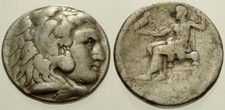 033. Greek Silver Coin. ALEXANDER III. AR Tetradrachm. Herakles / Zeus. Fine