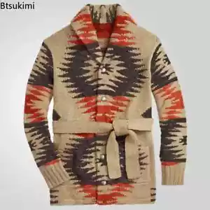 Winter Neu Herren Verdickter Pullover Strickjacke Mittellang Retro Robust - Bild 1 von 30