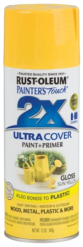 NEW CASE OF (6) RUSTOLEUM 249092 ULTRA COVER 2X SUN YELLOW SPRAY PAINT 7102650 - Image 1 of 1