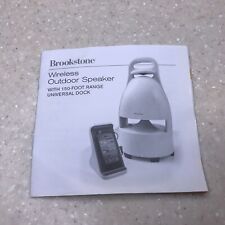 Brookstone Wireless Outdoor Weather Resistant Speaker - User's Manual Only