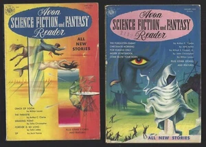 Avon Science Fiction Fantasy Reader # 1 & 2 Arthur C Clarke 1953 John Jakes - Picture 1 of 3