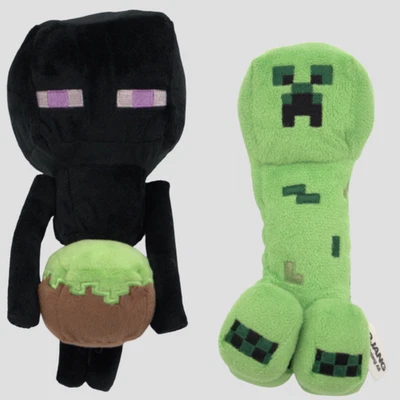 Minecraft Plush Lot – Enderman 8.5" & Creeper 7" Stuffed Toys by JINX Mojang - Image 1 of 4
