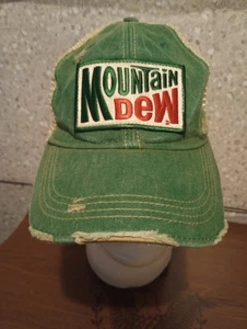 Cappello MOUNTAIN DEW effetto invecchiato ricamato toppa frontale logo rete berretto snapback OSFA - Foto 1 di 12