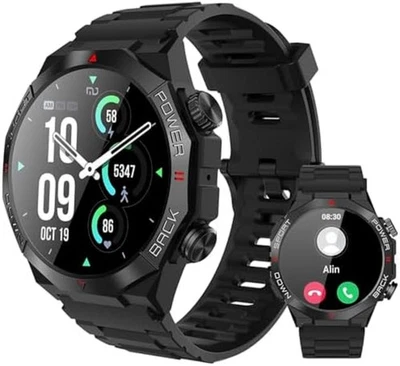 Military Smart Watch for Men (Call Receive/Dial) Rugged Tactical Fitness Tracker - Image 1 of 4