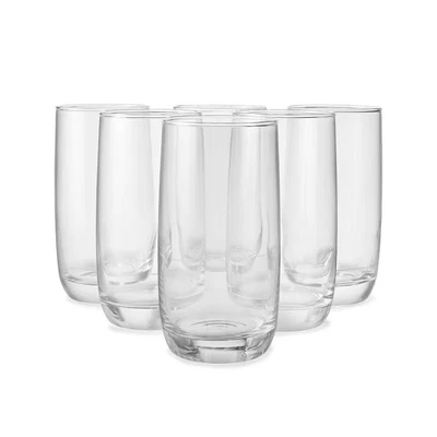 Set of 6 Everyday Drinking Glasses Highball Flute Tumblers Wine & water Glass - image 1 of 4