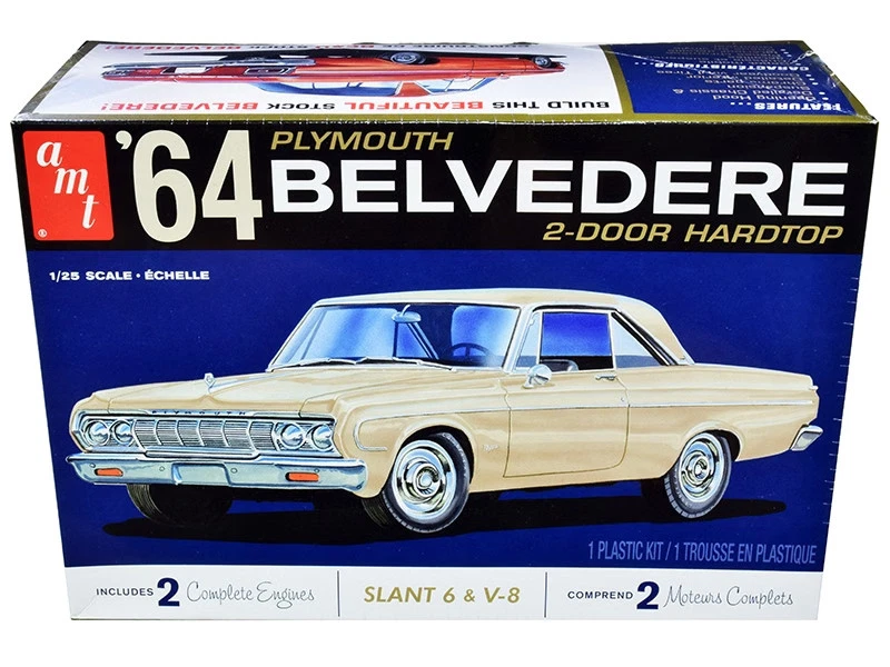 Skill 2 Model Kit 1964 Plymouth Belvedere Coupe Hardtop 1/25 Scale Model by AMT - Image 1 of 1