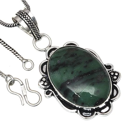Colgante Rubí Zoisita Piedra Preciosa Hecho a Mano Regalo Para Ella Joyería de Plata 2" Foto 1 de 4
