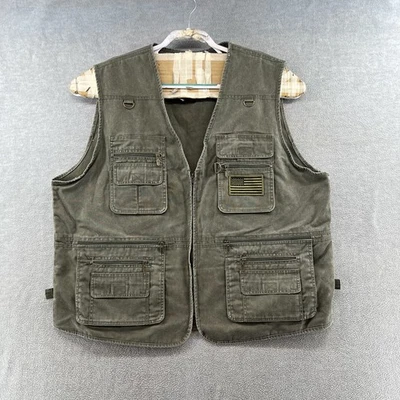 blue stone mens size 4XL canvas fishing style vest - Imagem 1 de 4