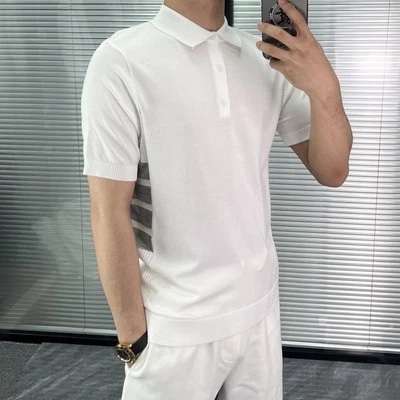 Thom Browne Men's New Summer Classic High Waist Striped Casual Short-sleeved Top - Image 1 of 4