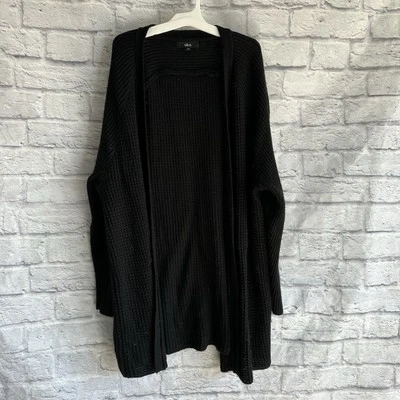 CÁRDIGAN TEJIDO MANGA LARGA NEGRO ELLOS SEMINUEVO FRENTE ABIERTO TALLA GRANDE 1X  Foto 1 de 4