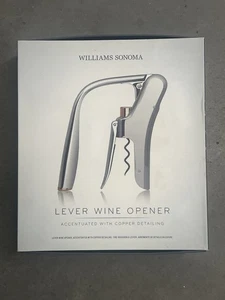 Williams Sonoma Wine Lever Wine Opener - Chrome with Copper Accents - Picture 1 of 9