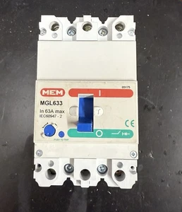 MEM MGL633 63AMP MCCB, MEMSHEILD TRIPLE POLE PANEL BOARD - Picture 1 of 1