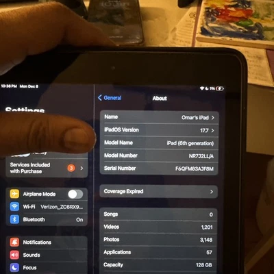 Apple iPad 6ta generación 128 GB, Wi-Fi, 9,7 pulgadas - Gris espacial *VER DESCRIPCIÓN* Foto 1 de 4