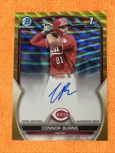 /50 Connor Burns 1st Chrome AUTO 2023 Bowman Draft #CDA-CB GOLD WAVE REFRACTOR - Bild 1 von 3