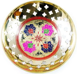 Brass Bowl Hand Engraved Indian Antique Vintage style solid deco High quality - Picture 1 of 1