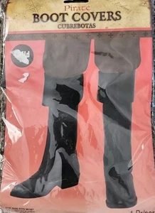 Pirate Costume Black Boot Cover Child Size 1 Pair Topper One Size Fits Most - Picture 1 of 6