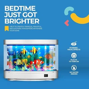 Artificial Tropical Fish Tank Lamps Aquarium Virtual Ocean in Motion Night Light - Picture 1 of 11