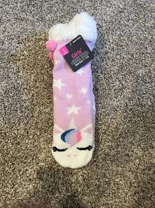 girls unicorn Winter lounge socks- NWT size 7-8.5 - Picture 1 of 7