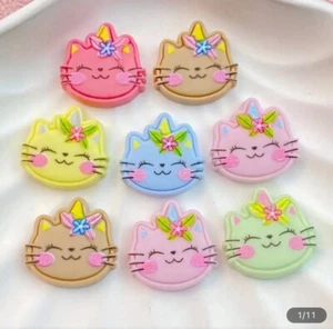 10pcs Multicolored Happy Cats For Croc Accessories Shoe Charm Charms - Picture 1 of 4