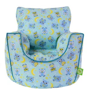 Baumwolle blau Eulen Sitzsack Armstuhl mit Bohnen Kleinkind Größe von Bean Lazy - Bild 1 von 2