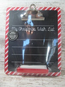 MY CHRISTMAS WISH LIST Cute Easel Style Wood Stand Up Clipboard Chalk Board NEW! - Picture 1 of 10