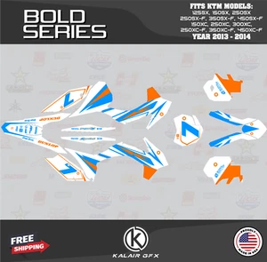 Graphics Kit for KTM 250SX-F, 350SX-F, 450SX-F (2013-2014) Bold Series - Cyan - Picture 1 of 6