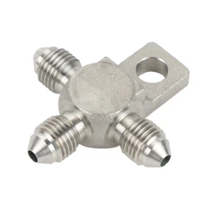 AN-3 T Brake Line Tee Hose Connector 3 Way Adapter Male Fitting Stainless Steel - Picture 1 of 6