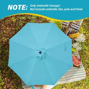 9ft Outdoor Umbrella Replacement Canopy Patio Table Umbrellas for Pool Turquoise - Picture 1 of 8