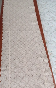 Pfirsichfarbe Chantilly Gänseblümchenläufer gerippter Rand 13 1/2"" x 41"" Vintage - Bild 1 von 5