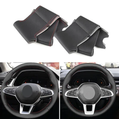 Cubierta de cuero para volante de costura manual para Renault Clio 5 Zoe Captur 2019 2020 Foto 1 de 4