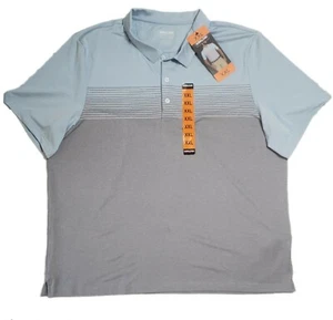 Kirkland Signature XXL Men’s Short Sleeve Polo Shirt Baby Blue and Gray Stretch  - Picture 1 of 7