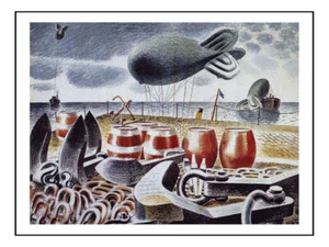 Barrage Balloons and Slores, WW2by Eric Ravilious - 23x16" (A2) - Picture 1 of 1