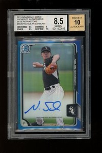 2015 Bowman Chrome Nolan Sanburn Blue Refractor White Sox BGS 8.5 10 Auto /150