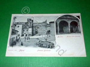 Cartolina Narni ( Terni ) - Piazza Garibaldi - Duomo e Portico 1900 ca. - Foto 1 di 1