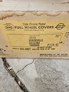 4 VINTAGE NOS PONTIAC DEL-MET HUBCAPS 15 INCH 1979 BONNEVILLE CATALINA FIREBIRD - Picture 1 of 9