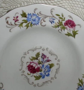 Favolina Poland China Oval Platter 13" Serving Blue Pink Flower Summer Garden  - Picture 1 of 3