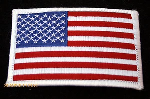 PARCHE SOMBRERO BANDERA EE. UU. AMÉRICA BORDE BLANCO CHAQUETA MERICA PIN UP TRIPULACIÓN PILOTO VETERANO - Imagen 1 de 1