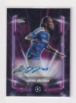 2024-25 Topps Chrome UEFA Didier Drogba Purple Black Lazer Auto /75 Chelsea - Image 1 of 3