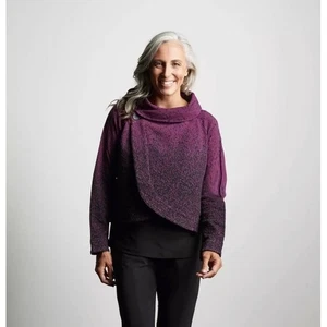 Liv By Habitat Clothes Purple Plum Black Blue Pebbled Sweater Women Size S NWT - Picture 1 of 9