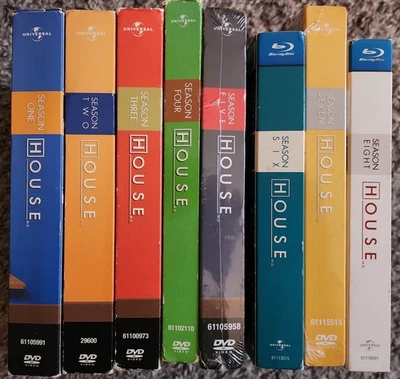 House MD Complete Box Sets Seasons 1-8 DVD/Bluray (5 & 7 Unopened) Pre-Owned - Image 1 of 4