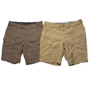 2 Duluth Trading Flex Fire Hose Shorts Mens 40 Beige Tan Nylon Cargo Stretch - Imagen 1 de 5