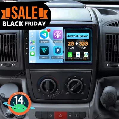 2+32GB Android 14 Autoradio GPS CarPlay Für Fiat Ducato Citroen Jumper 2007-2023 - Bild 1 von 4