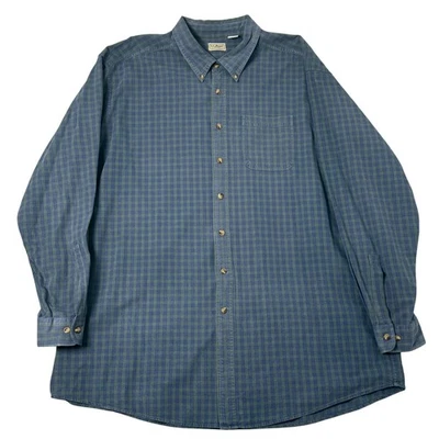 Camisa a Cuadros LL Bean Abotonada Para Hombres XXL Alta Manga Larga Informal Clásica Exterior Foto 1 de 4
