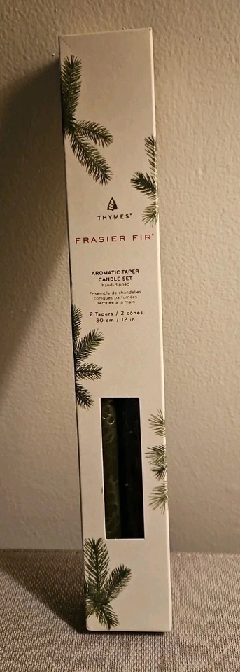 Thymes Frasier Fir 12" Taper Candle Set of 2 NEW in Box  - Image 1 of 4
