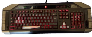 Saitek Mad Catz V7 Cyborg Illuminating Retro Style Gaming Keyboard - RGB - Picture 1 of 10