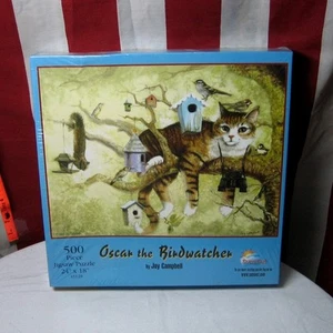 OSCAR THE BIRDWATCHER jigsaw puzzle NWT friendly tomcat Joy Campbell art - Picture 1 of 2