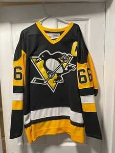 Camiseta deportiva Mario Lemieux Pittsburgh Penguins negra "1988-1992 retroceso" CCM NHL 50 - Imagen 1 de 4